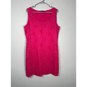 Tiana B Womens Sleeveless Lace Sheath Dress XL Pink Floral
